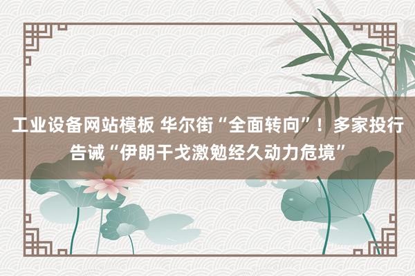 工业设备网站模板 华尔街“全面转向”！多家投行告诫“伊朗干戈激勉经久动力危境”