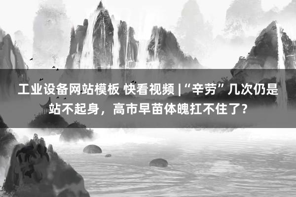 工业设备网站模板 快看视频 |“辛劳”几次仍是站不起身，高市早苗体魄扛不住了？