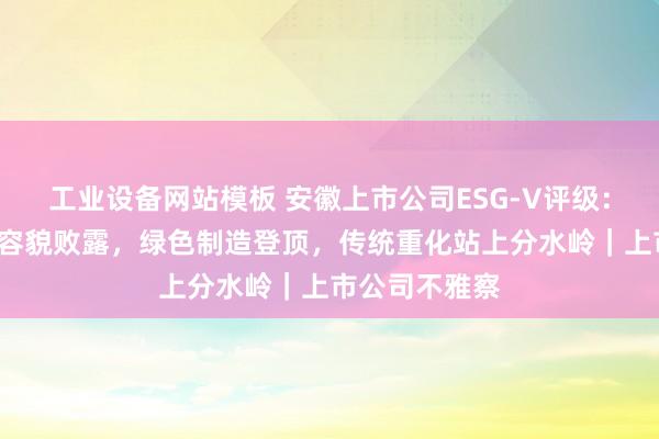 工业设备网站模板 安徽上市公司ESG-V评级：“双峰并峙”容貌败露，绿色制造登顶，传统重化站上分水岭｜上市公司不雅察