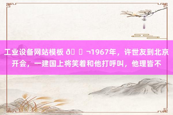 工业设备网站模板 🌬1967年，许世友到北京开会，一建国上将笑着和他打呼叫，他理皆不