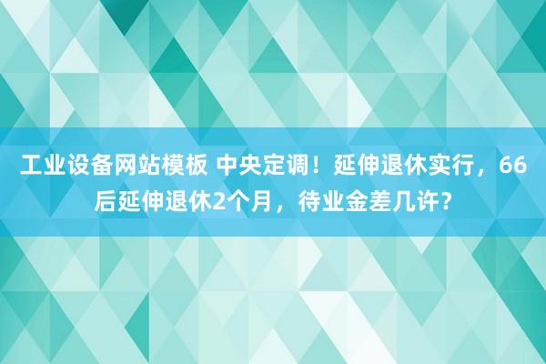 工业设备网站模板 中央定调！延伸退休实行，66后延伸退休2个月，待业金差几许？