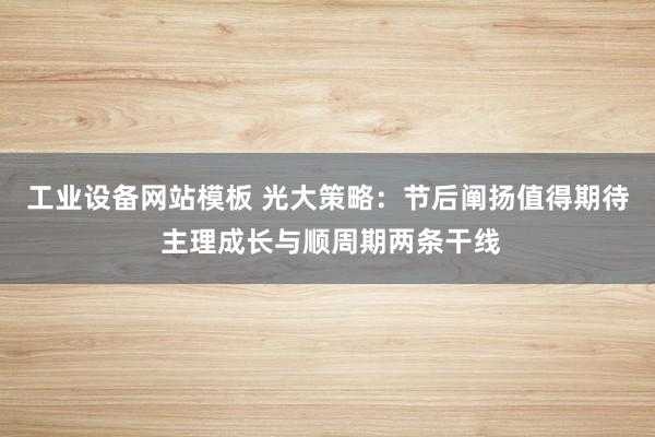 工业设备网站模板 光大策略：节后阐扬值得期待 主理成长与顺周期两条干线
