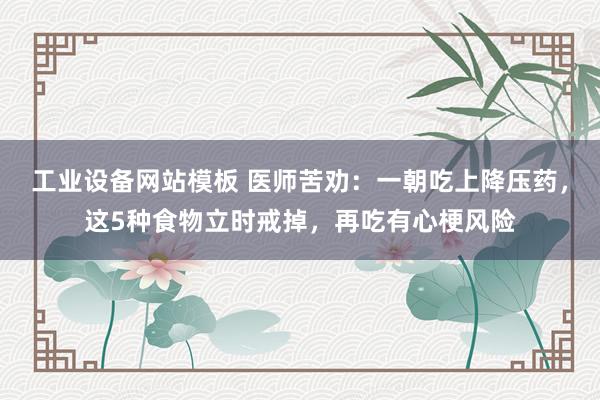 工业设备网站模板 医师苦劝：一朝吃上降压药，这5种食物立时戒掉，再吃有心梗风险