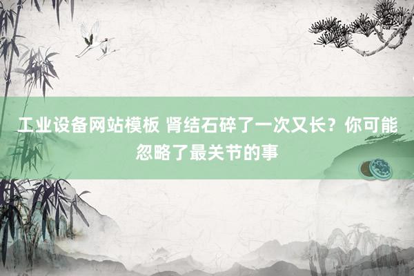 工业设备网站模板 肾结石碎了一次又长？你可能忽略了最关节的事