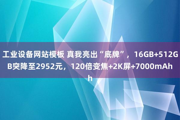 工业设备网站模板 真我亮出“底牌”，16GB+512GB突降至2952元，120倍变焦+2K屏+7000mAh