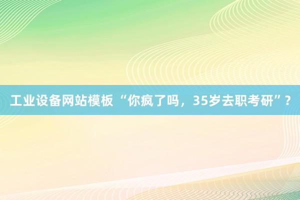 工业设备网站模板 “你疯了吗，35岁去职考研”？