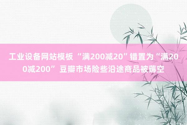 工业设备网站模板 “满200减20”错置为“满200减200” 豆瓣市场险些沿途商品被薅空