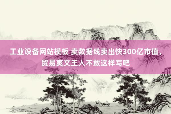 工业设备网站模板 卖数据线卖出快300亿市值，贸易爽文王人不敢这样写吧