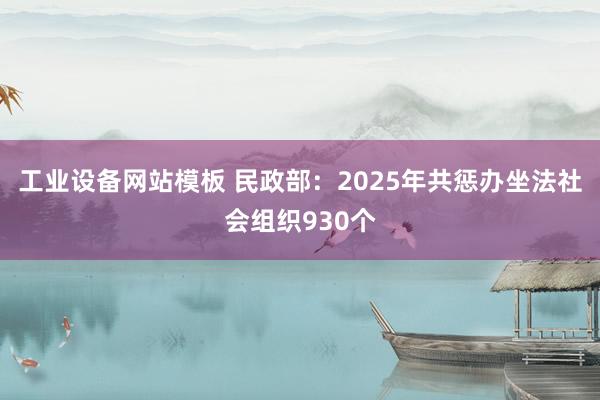 工业设备网站模板 民政部：2025年共惩办坐法社会组织930个