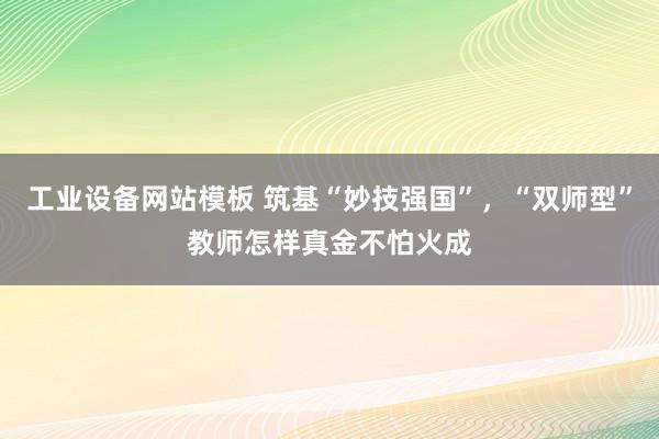 工业设备网站模板 筑基“妙技强国”，“双师型”教师怎样真金不怕火成