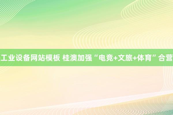 工业设备网站模板 桂澳加强“电竞+文旅+体育”合营
