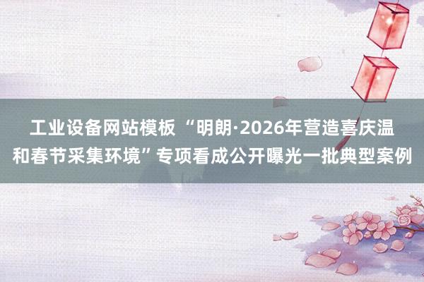 工业设备网站模板 “明朗·2026年营造喜庆温和春节采集环境”专项看成公开曝光一批典型案例