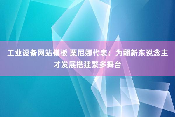 工业设备网站模板 栗尼娜代表：为翻新东说念主才发展搭建繁多舞台