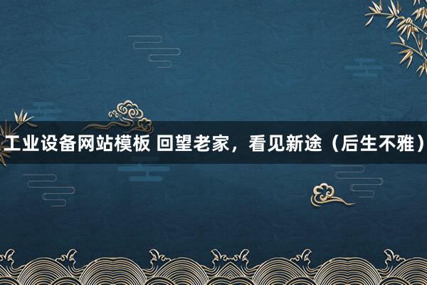 工业设备网站模板 回望老家，看见新途（后生不雅）