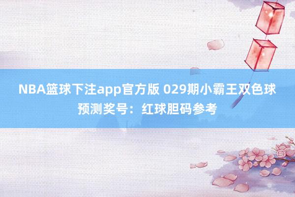 NBA篮球下注app官方版 029期小霸王双色球预测奖号：红球胆码参考