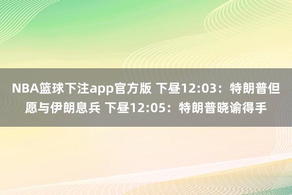 NBA篮球下注app官方版 下昼12:03：特朗普但愿与伊朗息兵 下昼12:05：特朗普晓谕得手