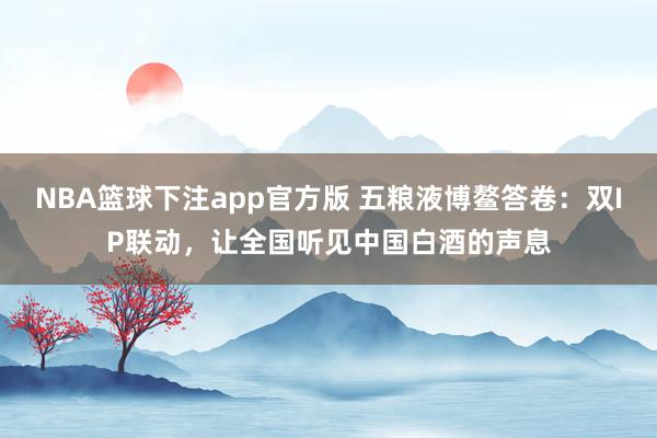 NBA篮球下注app官方版 五粮液博鳌答卷：双IP联动，让全国听见中国白酒的声息