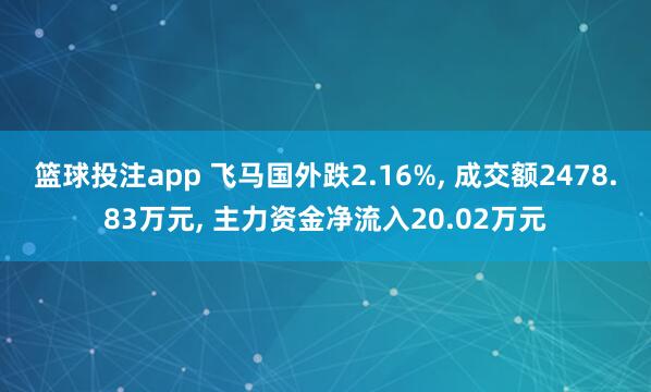 篮球投注app 飞马国外跌2.16%， 成交额2478.83万元， 主力资金净流入20.02万元