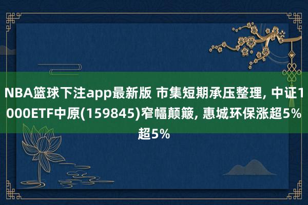 NBA篮球下注app最新版 市集短期承压整理， 中证1000ETF中原(159845)窄幅颠簸， 惠城环保涨超5%