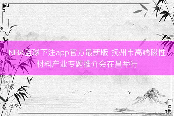 NBA篮球下注app官方最新版 抚州市高端磁性材料产业专题推介会在昌举行