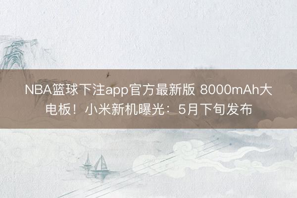 NBA篮球下注app官方最新版 8000mAh大电板！小米新机曝光：5月下旬发布