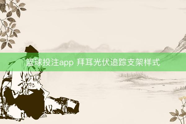 篮球投注app 拜耳光伏追踪支架样式