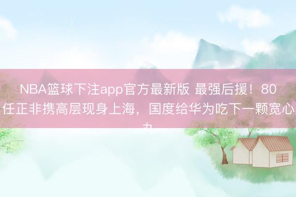 NBA篮球下注app官方最新版 最强后援！80岁任正非携高层现身上海，国度给华为吃下一颗宽心丸