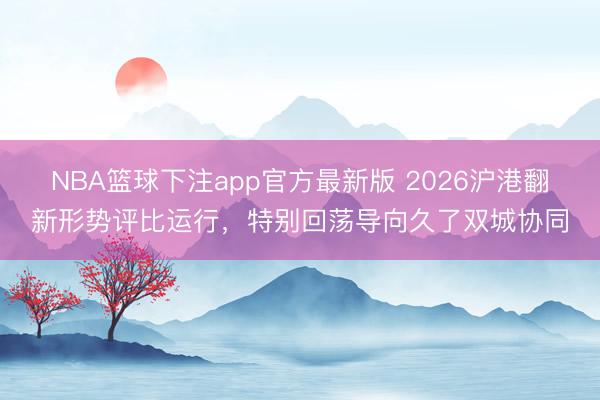 NBA篮球下注app官方最新版 2026沪港翻新形势评比运行，特别回荡导向久了双城协同