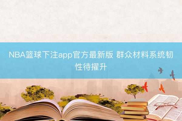 NBA篮球下注app官方最新版 群众材料系统韧性待擢升