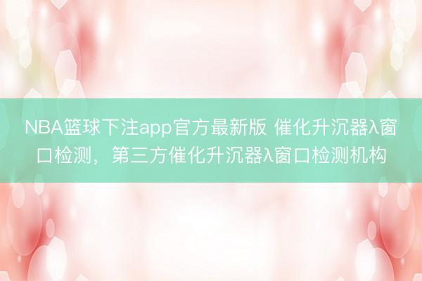 NBA篮球下注app官方最新版 催化升沉器λ窗口检测，第三方催化升沉器λ窗口检测机构