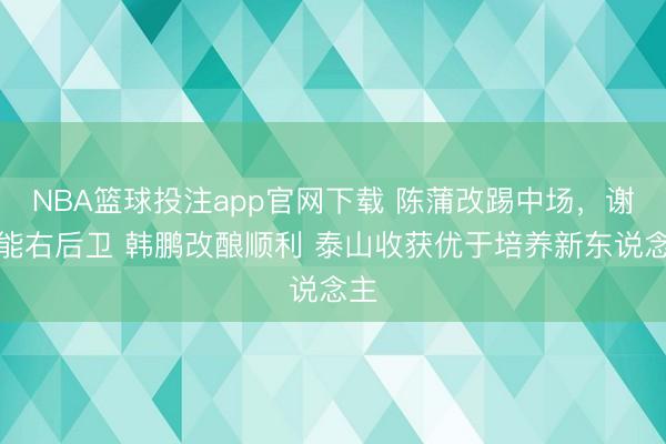 NBA篮球投注app官网下载 陈蒲改踢中场,谢文能右后卫 韩鹏改酿顺利 泰山收获优于培养新东说念主