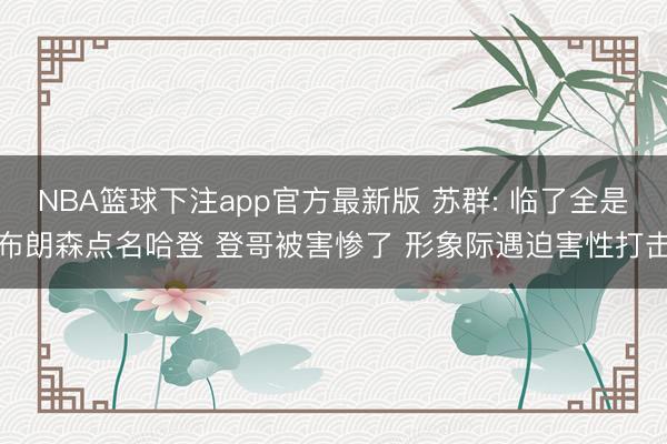 NBA篮球下注app官方最新版 苏群: 临了全是布朗森点名哈登 登哥被害惨了 形象际遇迫害性打击