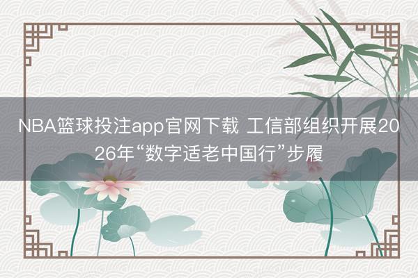 NBA篮球投注app官网下载 工信部组织开展2026年“数字适老中国行”步履