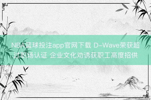 NBA篮球投注app官网下载 D-Wave荣获超过职场认证 