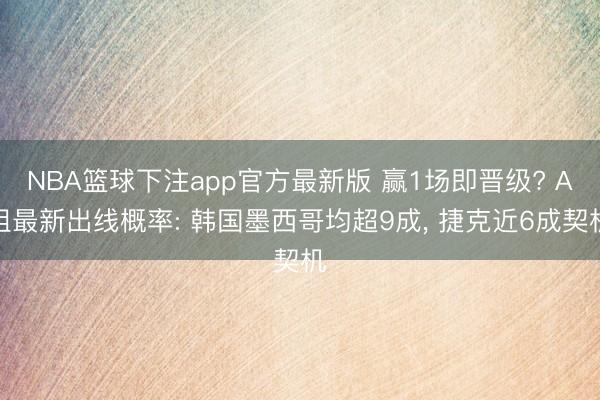 NBA篮球下注app官方最新版 赢1场即晋级? A组最新出线概率: 韩国墨西哥均超9成， 捷克近6成契机