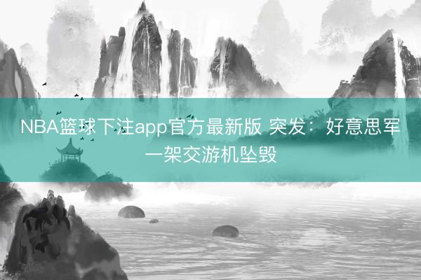 NBA篮球下注app官方最新版 突发：好意思军一架交游机坠毁